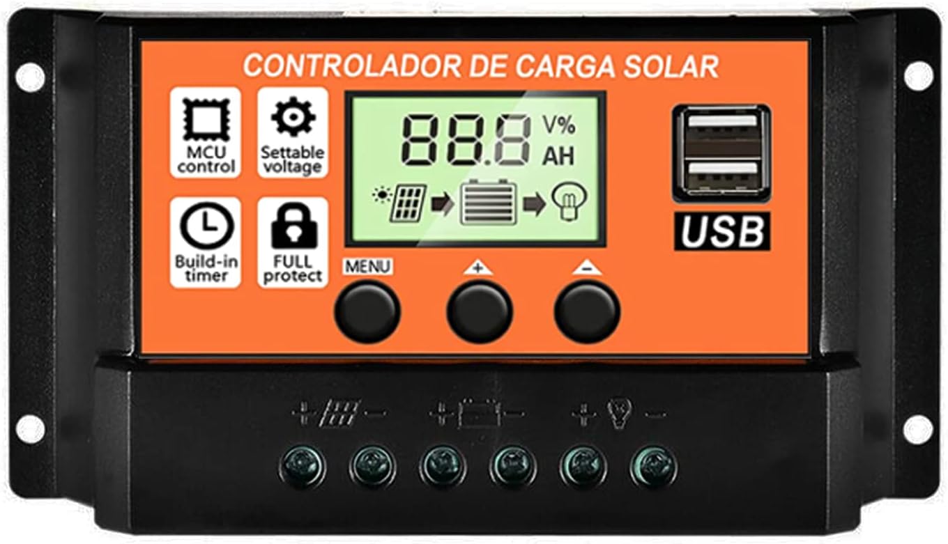 20A Solar Charge Controller, Upgraded Solar Panel USB Port